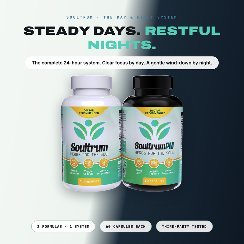 Soultrum Duo – Daily Mood Support & Sleep Support Supplements
